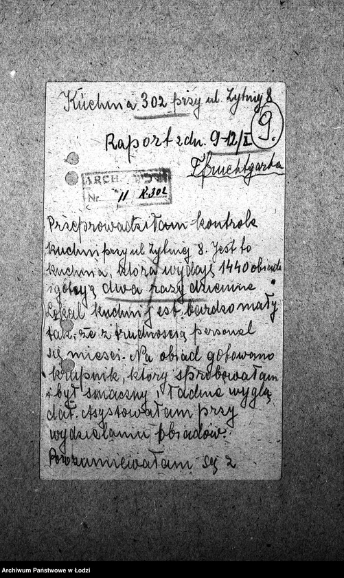 Obraz 12 z jednostki "[Kuchnia nr 302, ul. Żytnia 8. Kuchnia, ul. Żytnia 20. Działalność kuchni, personel, konsumenci, kontrole]"