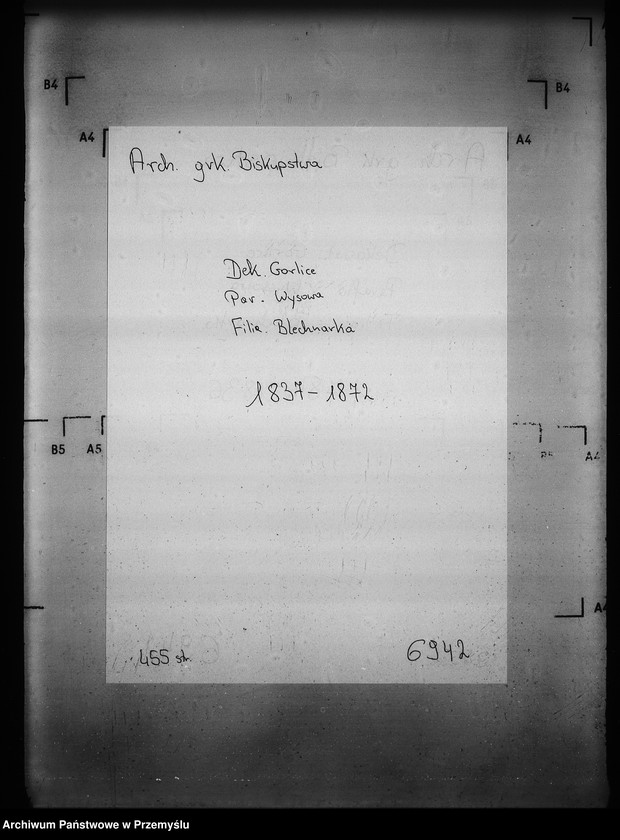 Obraz 4 z jednostki "[Kopie ksiąg metrykalnych parafii Wysowa z filią Blechnarka (dekanat Gorlice)]"