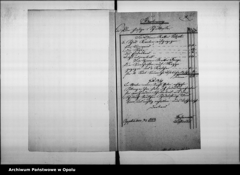 Obraz 18 z jednostki "Acta des Magistrats zu Oppeln betreffend: die Revision der Rechnungen der Domherr Franz Paulschen Schulstiftung und Erteilung der Decharge für den Rendanten de Anno 1844 bis Mai 1853"
