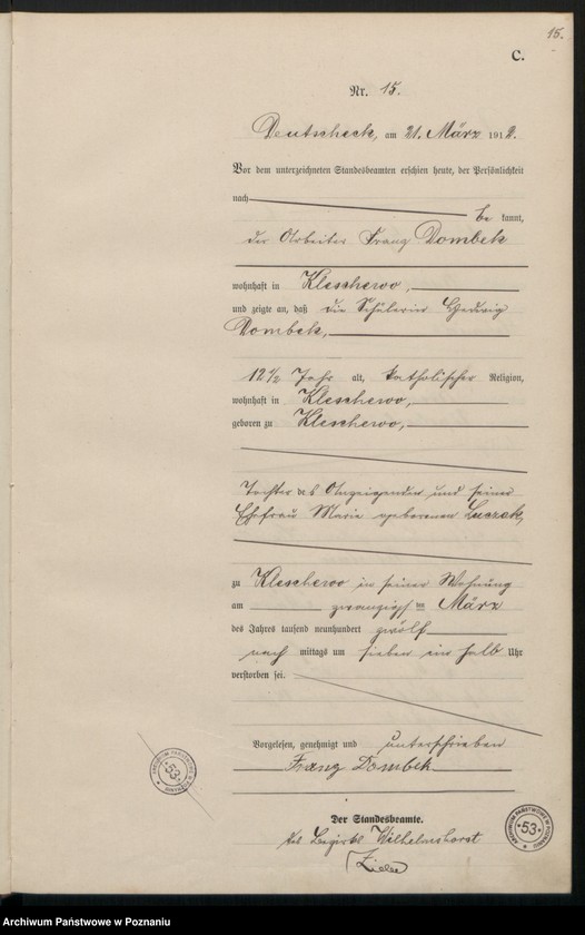 Obraz 17 z jednostki "Sterbe-Haupt-Register"