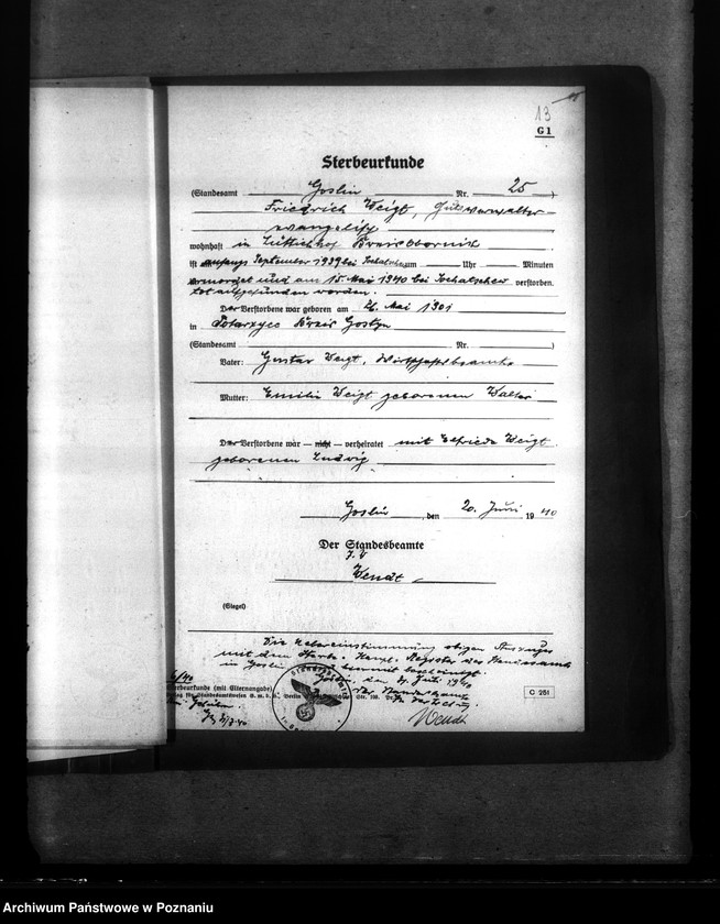 Obraz 17 z jednostki "Kreis Obornik (Oborniki). Wykazy miejscowych Niemców, którzy zginęli w 1939 roku"