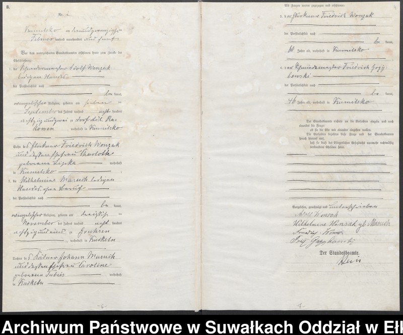 image.from.unit.number "Heirats-Haupt-Register des Königlichen Preussischen Standes-Amtes Kumilsko Kreis Johannisburg"