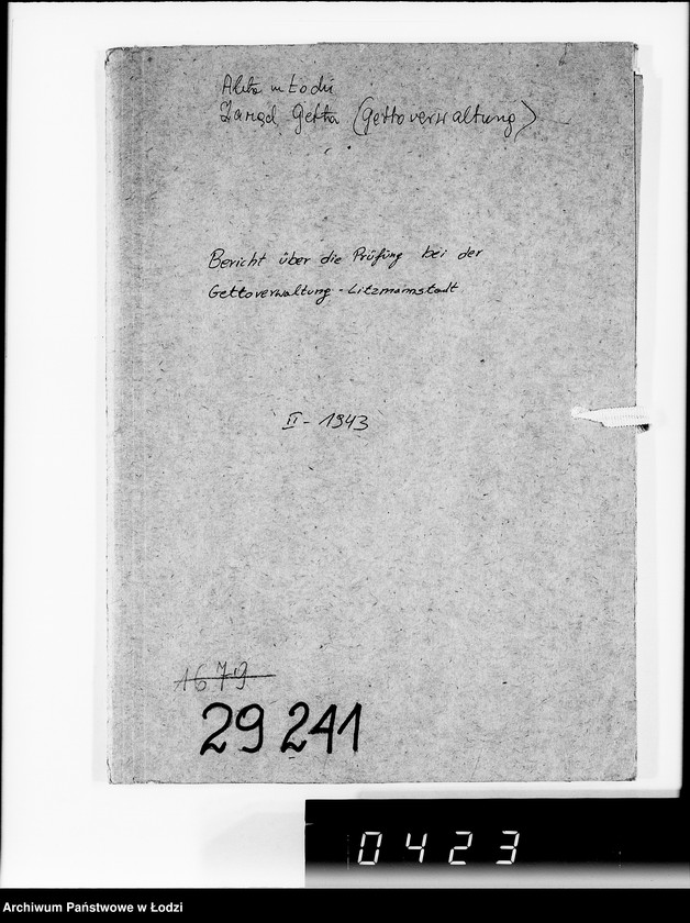 Obraz 4 z jednostki "Bericht über die Prüfung bei der Gettoverwaltung-Litzmannstadt."