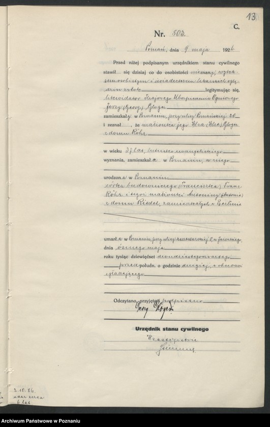 image.from.unit.number "Księga miejscowa zgonów tom II [Rejestr główny zgonów]"