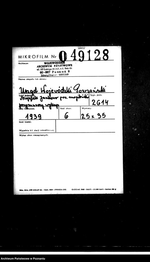 Obraz 2 z jednostki "Majątek Jankowo powiatu mogileńskiego przymusowy wykup"