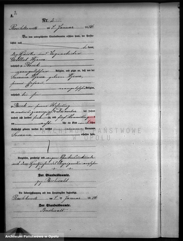 image.from.unit.number "Geburts-Neben-Register Standesamts Roschkowitz pro 1876"