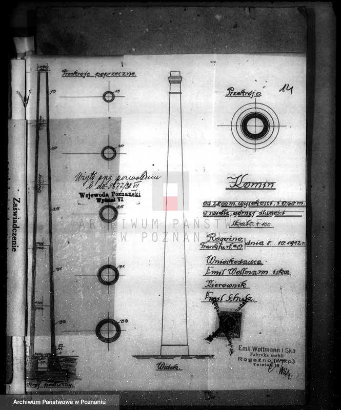 Obraz 18 z jednostki "Fabryka mebli własność. E. Woltmann i Ska. w Rogoźnie nr woj. kotła 6012"