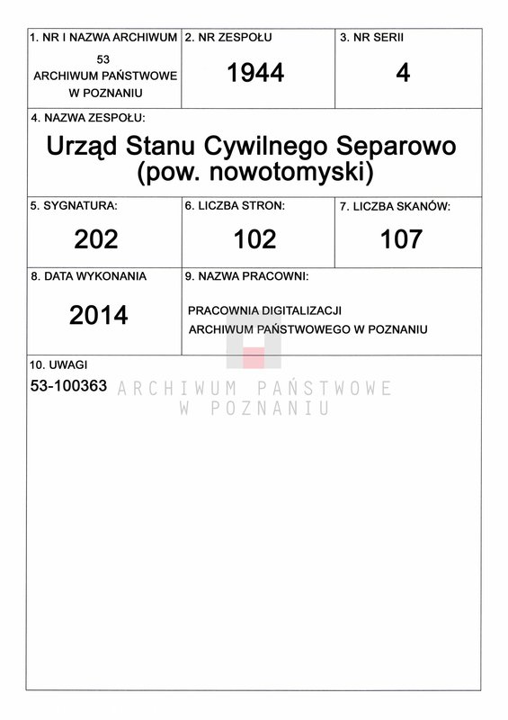Obraz 1 z jednostki "Księga Aktów zgonu [Rejestr główny zgonów]"