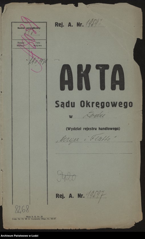Obraz 2 z jednostki "Ajzer Bergier, Dawid Flatto- handel wyrobami gumowymi"