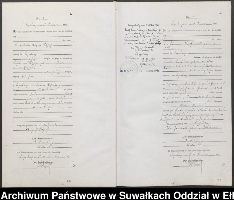 image.from.unit.number "[Geburts-Neben-Register des Preussischen Standes-Amtes Angerburg Kreis Angerburg]"