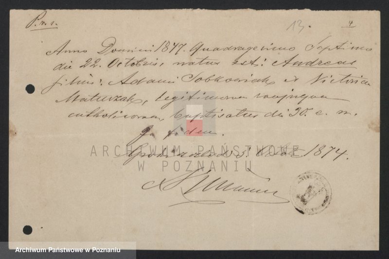 image.from.unit.number "Acta betreffend die Sammel Akten für die von den verlobten beizubringenden Urkunden und Konsenserklärungen, für die Aufgebotscheinigungen und Dispensation [...] von 1874 bis 1876"
