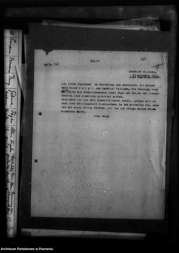 Obraz 14 z jednostki "Kreis Wreschen (Września). Wykazy miejscowych Niemców, którzy zginęli w 1939 roku - korespondecja"