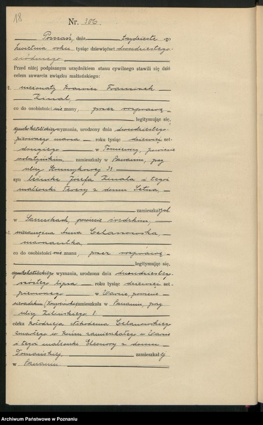 Obraz 20 z jednostki "Księga miejscowa małżeństw tom II [Rejestr główny małżeństw]"