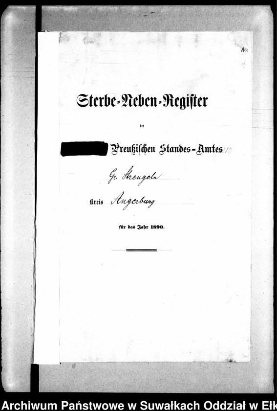image.from.unit.number "Sterbe-Neben-Register des Preussischen Standes-Amtes Gr. Strengeln Kreis Angerburg"