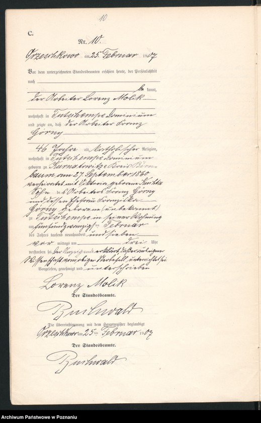 Obraz 13 z jednostki "Sterbe-Neben-Register"