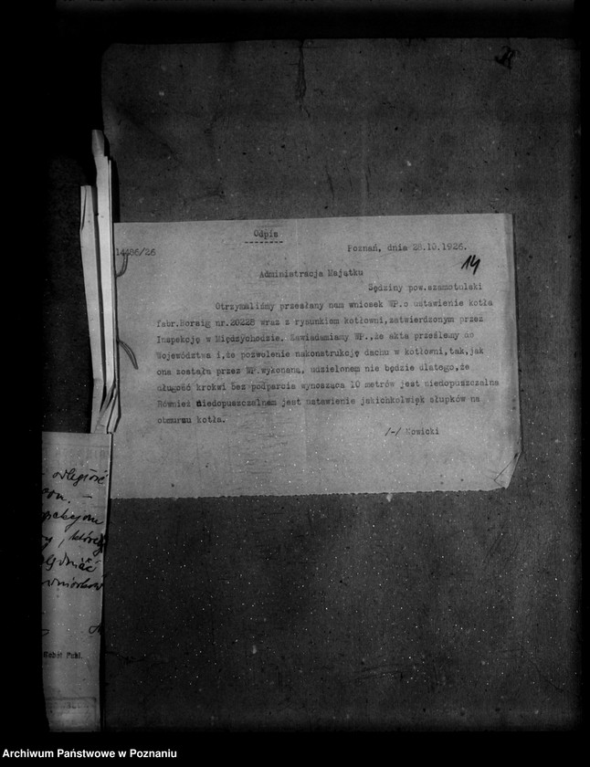 Obraz 18 z jednostki "Gorzelnia parowa dr Wizy majętność Sędziwy powiat szamotulski nr woj. kotła 1371"