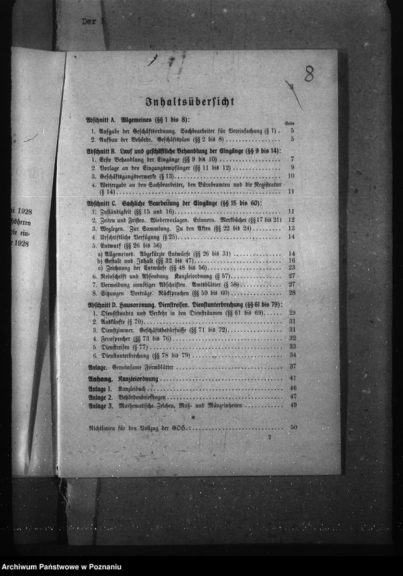 Obraz 12 z jednostki "Geschäftsordnung Abt. II a (i podział czynności)"
