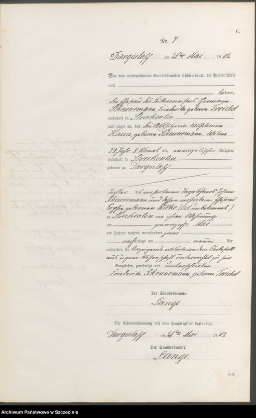 Obraz 10 z jednostki "Sterbe-Register (Neben-Register)"