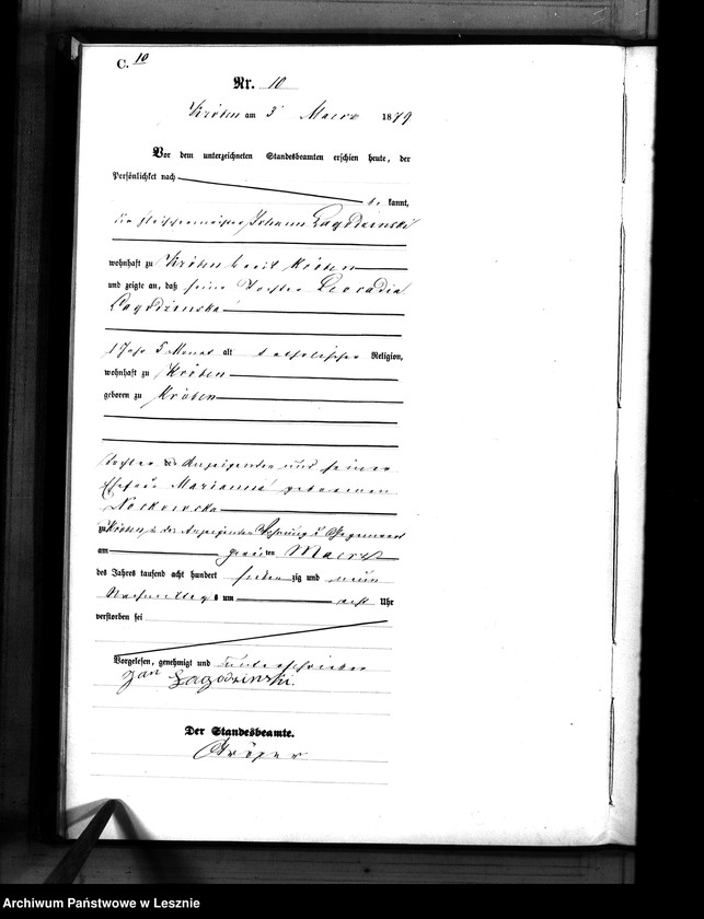 Obraz 13 z jednostki "[Księga zgonów - miasto]"
