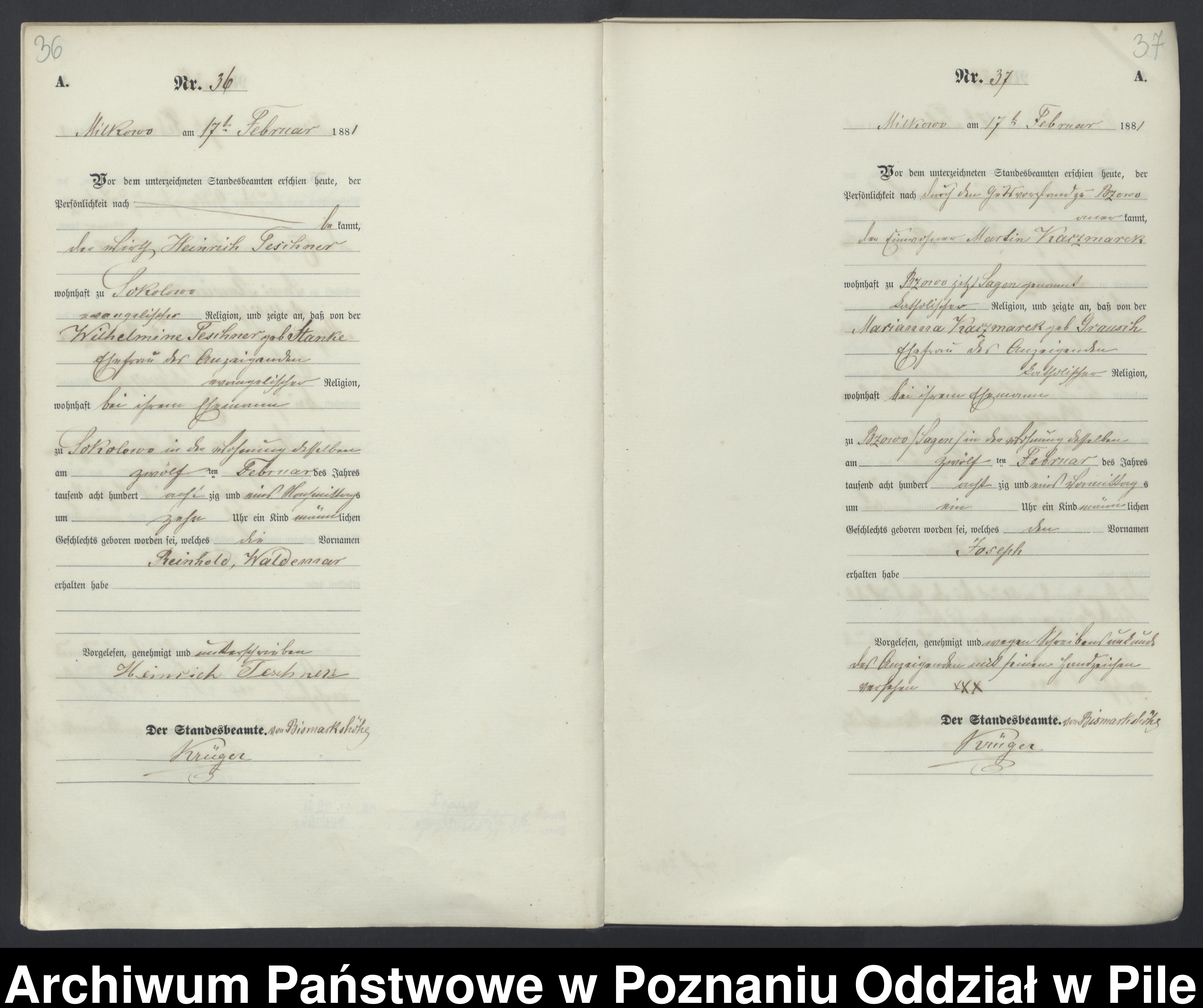 Skan z jednostki: Księga urodzeń