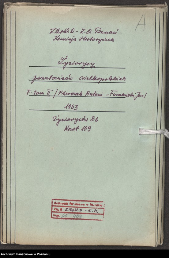 Obraz 7 z jednostki "Życiorysy powstańców wielkopolskich: F - tom ll /Florczak Antoni - Furmański Jan/."
