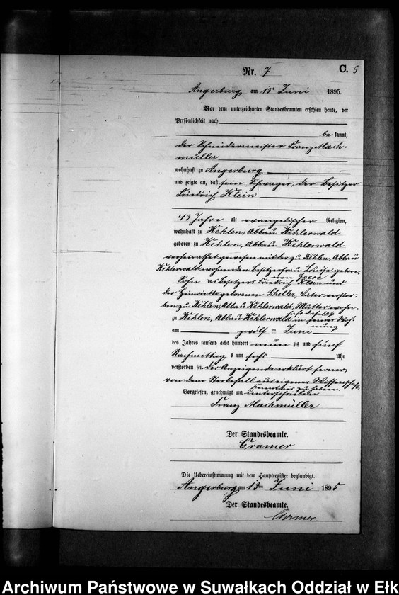 image.from.unit.number "Sterbe-Neben-Register des Preussischen Standes-Amtes Kehlen Kreis Angerburg"