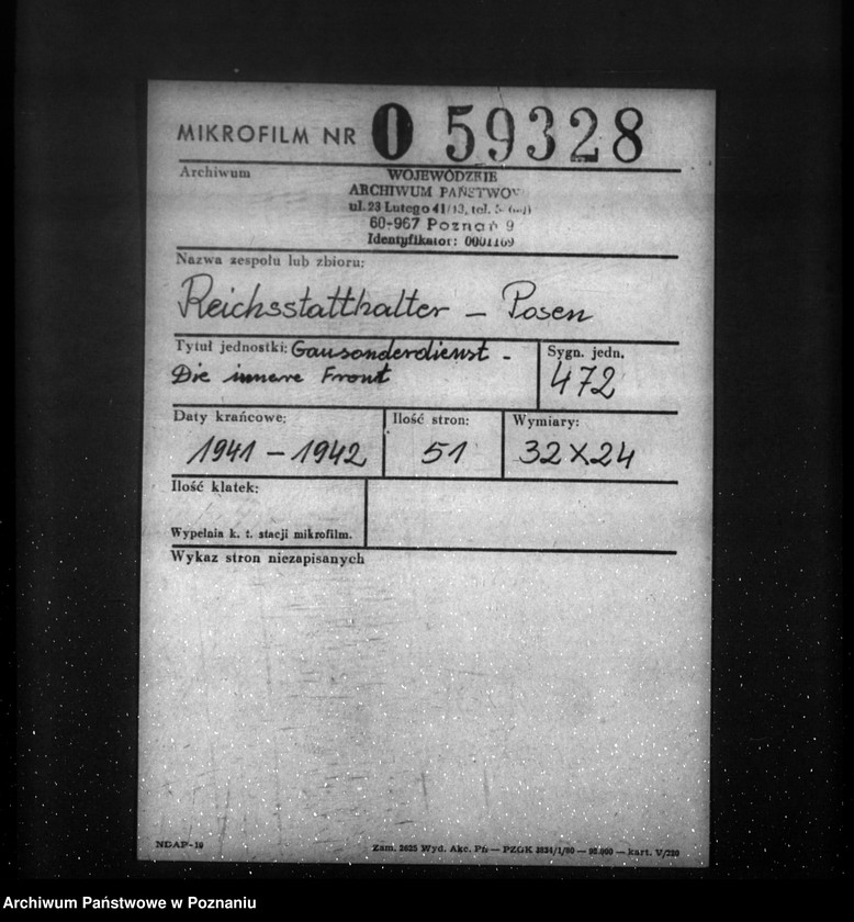 Obraz 2 z jednostki "Gausonderdienst - Die innere Front"