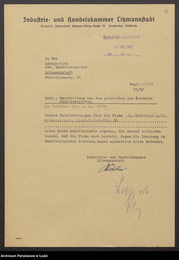 Obraz 19 z jednostki "Jechiel Szmulewicz, Gołda Mindla Szmulewicz – wyrób i sprzedaż towarów włókienniczych"