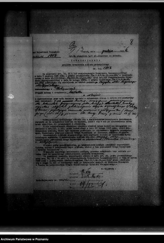 Obraz 13 z jednostki "Zatwierdzenie zakładu przemysłowego tartaku/ Zarząd Dóbr Ign. Mielżyńskiego w Chobienicach powiat wolsztyński"