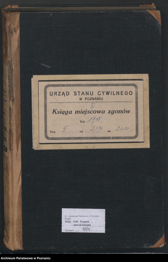 Obraz 2 z jednostki "Księga miejscowa zgonów tom V [Rejestr główny zgonów]"