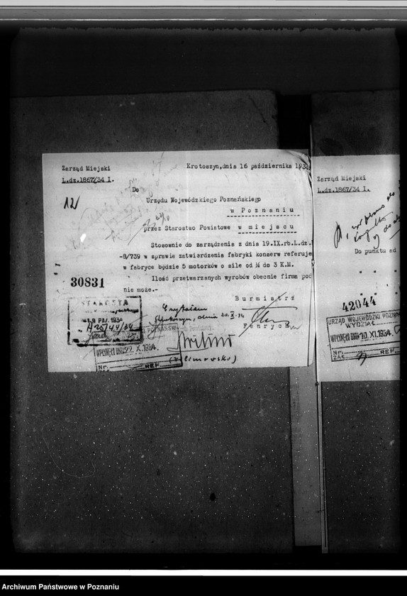 Obraz 17 z jednostki "Zatwierdzenie zakładu przemysłowego /Rzeźnia Miejska/ w Krotoszynie"