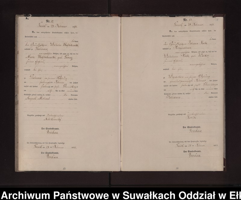 image.from.unit.number "Geburts-Neben-Register des Preussischen Standes-Amtes Gneist Kreis Loetzen"