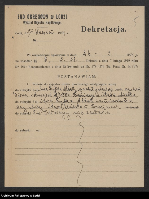 Obraz 7 z jednostki "Sura Rywka Albert – sprzedaż galanterii na rynkach"