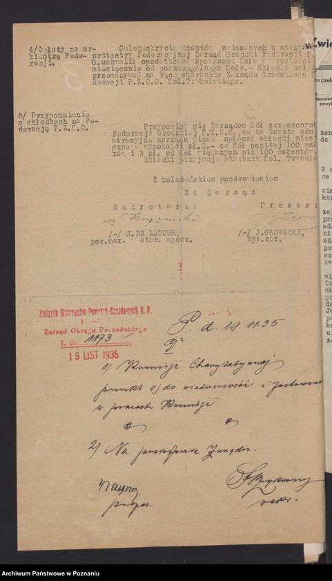 Obraz 12 z jednostki "Korespondencja Związku Weteranów Powstań Narodowych Rzeczypospolitej Polski i Związku Powstańców Wielkopolskich z F.Z.O.O."