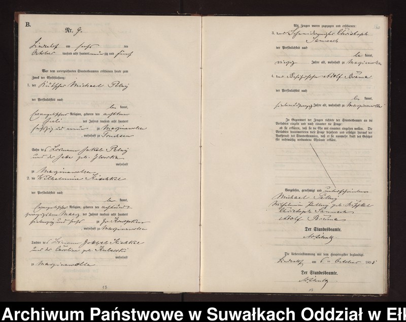 image.from.unit.number "Heiraths-Neben-Register des Preussischen Standes-Amtes Milken Kreis Loetzen"