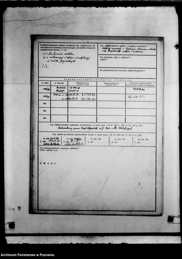 Obraz 16 z jednostki "/Kartoteka zakładów opiekuńczych/"