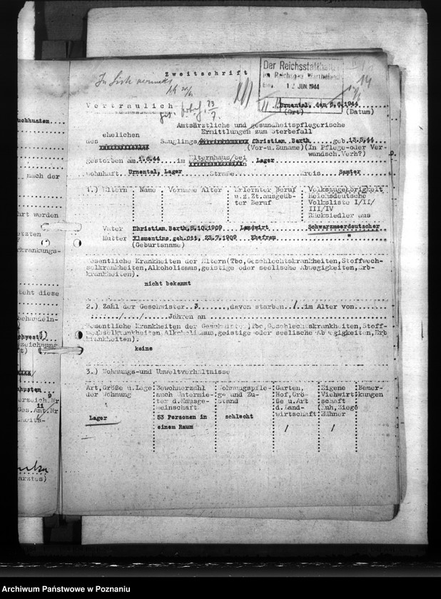 Obraz 18 z jednostki "Ermittelung zum Sterbefall von Säuglingen"