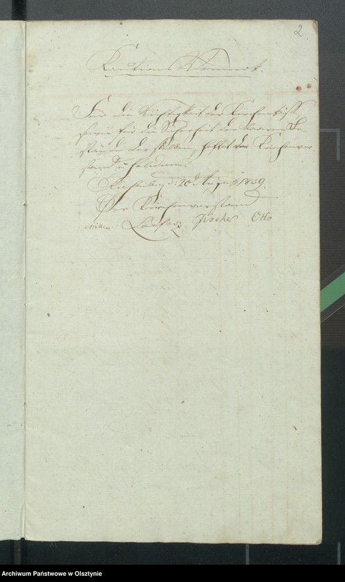 image.from.unit.number "Kirchen Kassen Rechnung von den beiden ewangelischen Kirchen zu Riesenburg"