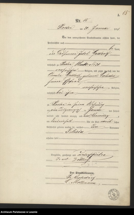 Obraz 18 z jednostki "[Księga urodzeń - miasto]"