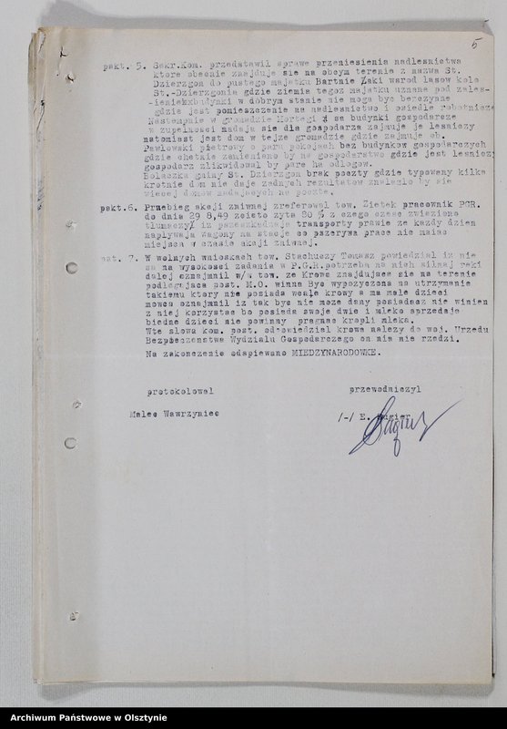 image.from.unit.number "Protokoły zebrań wyborczych /1951/, posiedzeń plenarnych, narad aktywu partyjnego, plany pracy, sprawozdania /1949-1954/ Komitetu Gminnego PZPR"