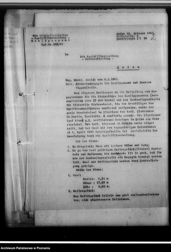 Obraz 6 z jednostki "[Wytyczne i korespondencja w sprawie zabezpieczenia magazynów archiwalnych]"