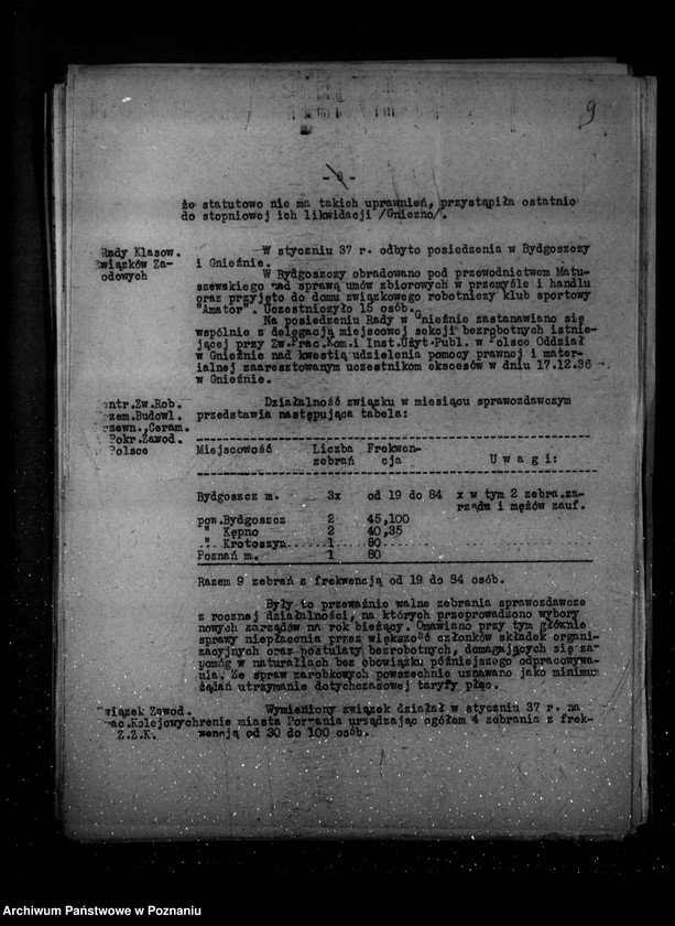 Obraz 13 z jednostki "Sprawozdania okresowe ze stanu bezpieczeństwa za miesiące styczeń, luty, marzec 1937 r. /nr 1-3/"