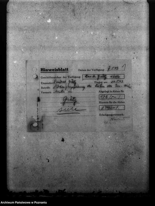 Obraz 5 z jednostki "Überprüfung des Personaleinsatzes. Ernennungen von gefallenen und vermissten Stalingradskämpfer"