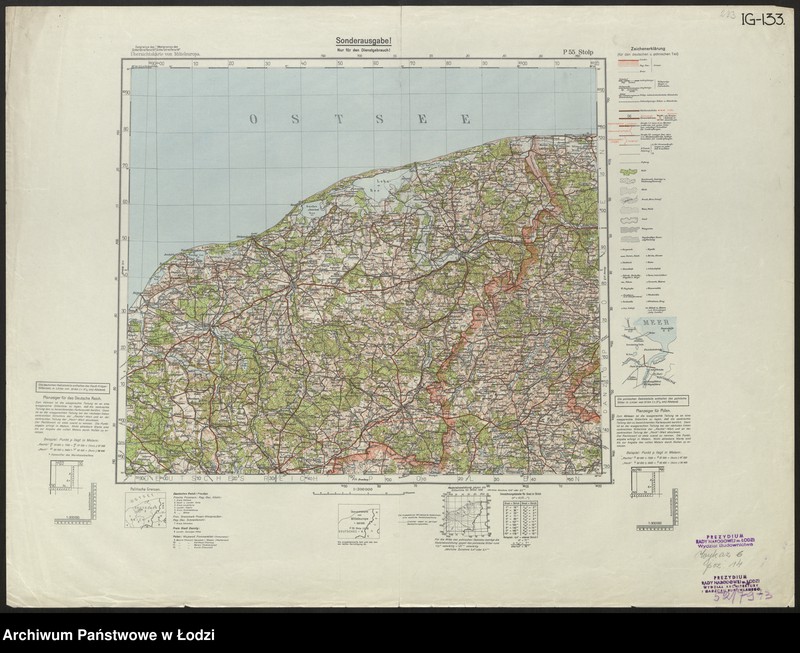 Obraz 3 z jednostki "Übersichtskarte von Mitteleuropa P 55 Stolp"