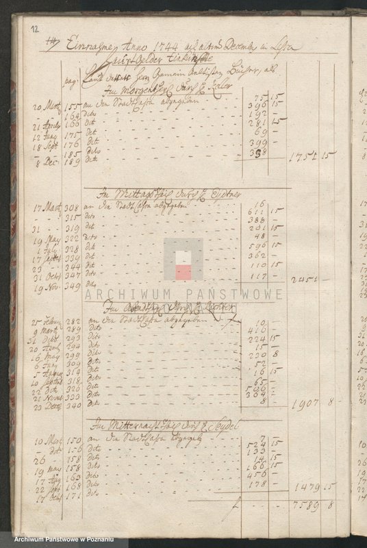 image.from.unit.number "Rechnung der Stadt Lissa; język niemiecki"