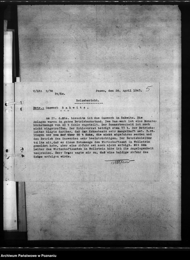 Obraz 9 z jednostki "Gaswerk - Rakwitz (Rakoniewice) Kreis Wollstein"