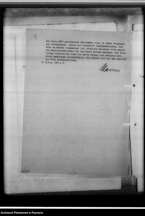 Obraz 12 z jednostki "Betrifft Kennzeichnung der Kreise durch Unterscheidungszeichen und Richtlinien für die Sichtung und Verzeichnung der Kirchenbücher"