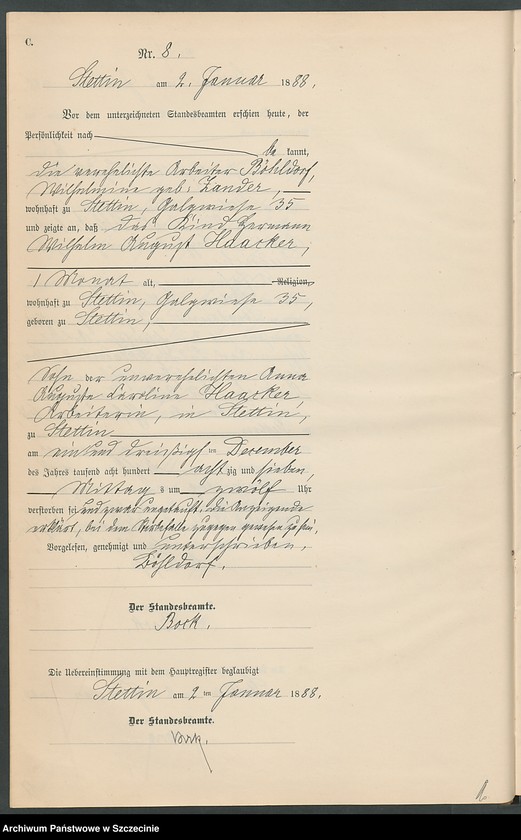 Obraz 11 z jednostki "Sterbe-Register (Neben-Register) Band I"