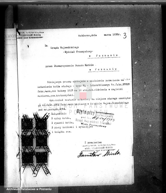 Obraz 7 z jednostki "/Cegielnia w Kobiernie, pow. krotoszyński, własność St. Minta nr 6579/"