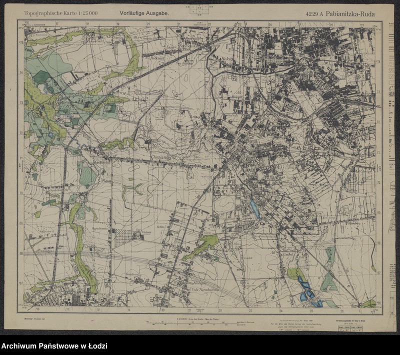 Obraz 1 z jednostki "4229 A Pabianitzka Ruda Topographische Karte"